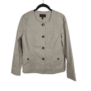Talbots khaki button down jacket- size 4